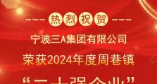喜报|热烈祝贺宁波三A集团荣获表彰